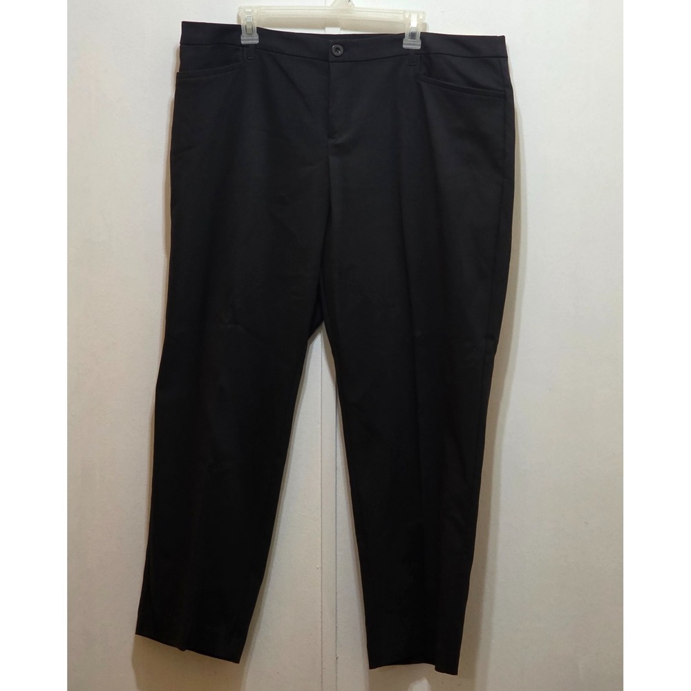 CJ Banks The Uptown Pant Black Moderately Curvy Straight Leg 20W Average NWT